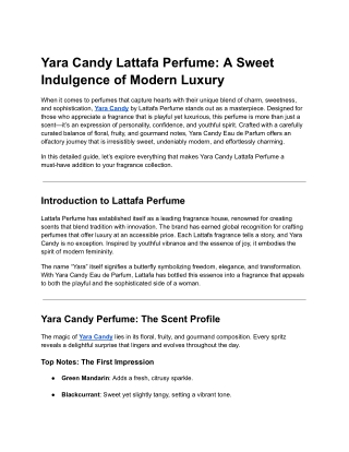 Yara Candy Lattafa Perfume