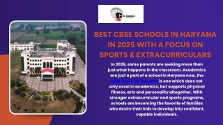 Best CBSE Schools in Haryana in 2025 With a Focus on Sports & Extracurriculars