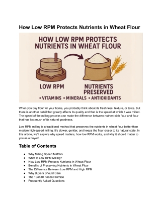 How Low RPM Protects Nutrients in Wheat Flour | 10on10Foods