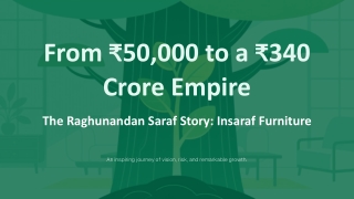 Success Story of Raghunandan Saraf From ₹50,000 to Building a ₹340 Crore Empire with Insaraf Furniture