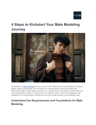 4 Steps to Kickstart Your Male Modeling Journey