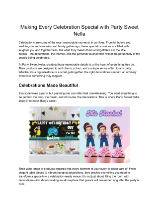 Communion Shop in Dublin – Party Sweet Nella