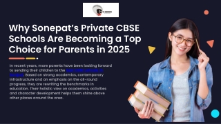 Why Sonepat’s Private CBSE Schools Are Becoming a Top Choice for Parents in 2025
