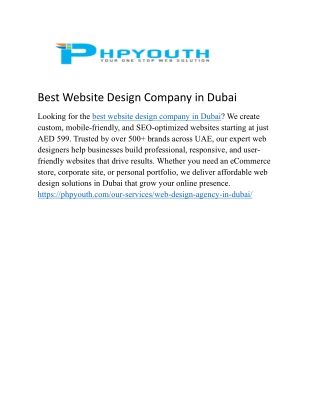 Best Website Design Company in Dubai