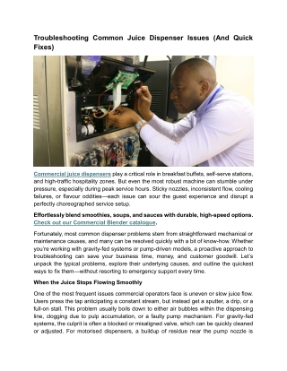 Troubleshooting Common Juice Dispenser Issues (And Quick Fixes)