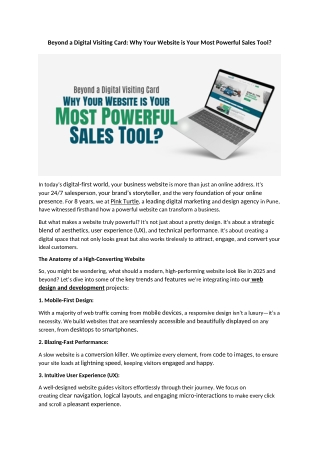 Beyond a Digital Visiting Card Why Your Website is Your Most Powerful Sales Tool