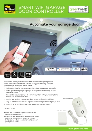 WiFi Garage Door Controller By Greenhse Technologies