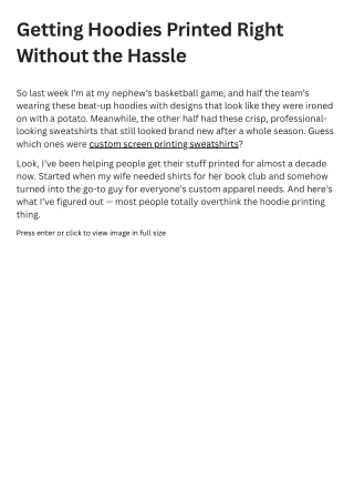 Getting Hoodies Printed Right Without the Hassle