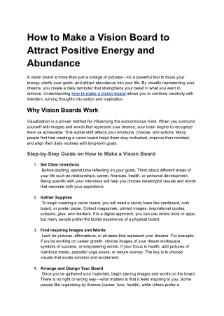 How to Make a Vision Board to Attract Positive Energy and Abundance