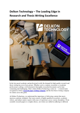 Delkon Technology – The Leading Edge in Research and Thesis Writing Excellence