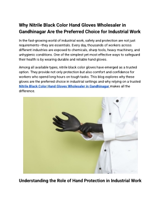 RH Healthcare - Nitrile Black Color Hand Gloves Wholesaler in Gandhinagar