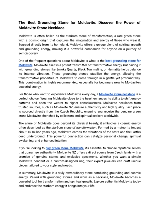 The Best Grounding Stone for Moldavite_ Discover the Power of Moldavite Stone NecklaceUntitled document