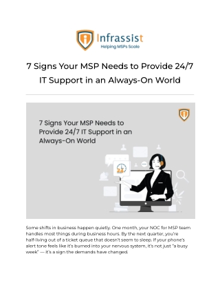 7 Signs Your MSP Needs to Provide 24_7 IT Support in an Always-On World
