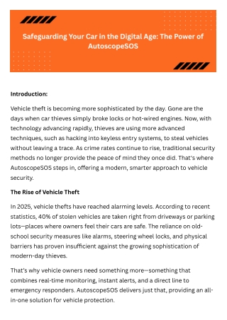 Safeguarding your car in the digital age The Power Of Autoscopesos