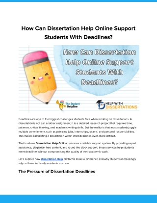 How Can Dissertation Help Online Support Students With Deadlines_