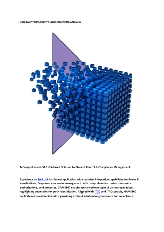 GAMS360 - SAP Security & Access Management by ToggleNow