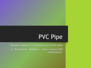 PVC Pipe – Reliable Manufacturers & Suppliers in India