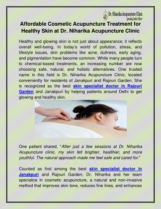 Skin specialist doctor in Rajouri Garden