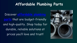 Affordable Plumbing Parts