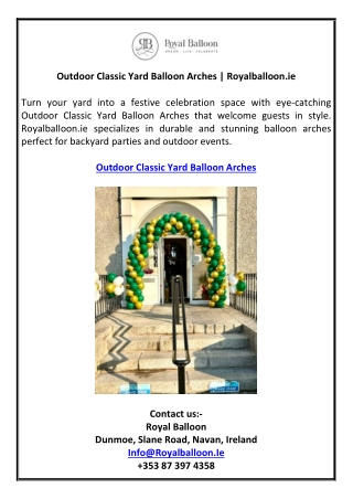 Outdoor Classic Yard Balloon Arches | Royalballoon.ie