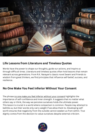 Life Lessons from Literature and Timeless Quotes