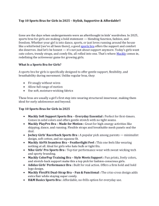 Top 10 Sports Bras for Girls in 2025 – Stylish, Supportive & Affordable!!