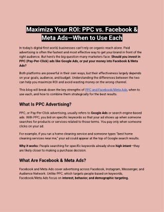 Maximize Your ROI_ PPC vs. Facebook & Meta Ads—When to Use Each