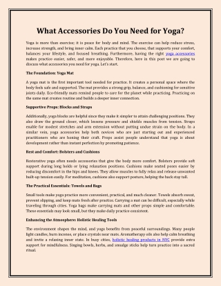 What Accessories Do You Need for Yoga