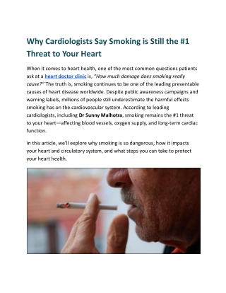 Why Cardiologists Say Smoking is Still the #1 Threat to Your Heart