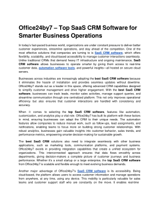 Office24by7 Top SaaS CRM Software for Smarter Business Operations docx  Google Docs