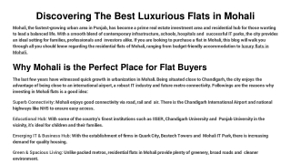 Discovering The Best Luxurious Flats in Mohali