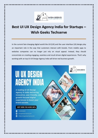 Best UI UX Design Agency India for Startups – Wish Geeks Techserve