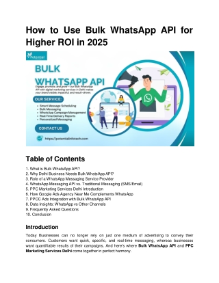 How to Use Bulk WhatsApp API for Higher ROI in 2025