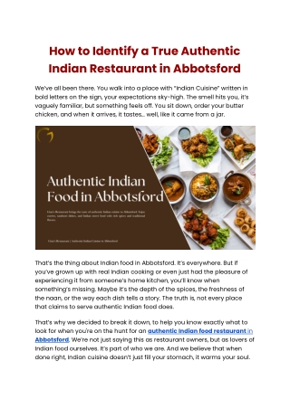 How to Identify a True Authentic Indian Restaurant in Abbotsford.docx