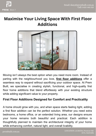 Maximise Your Living Space With First Floor Additions