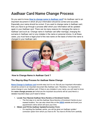 How to Change Name in Aadhaar Card