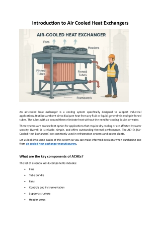 Introduction to Air Cooled Heat Exchangers
