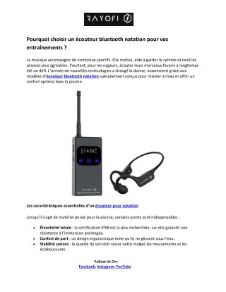 Rayofi Ecouteur Conduction Osseuse