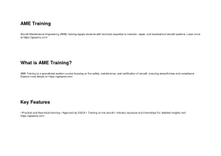 Comprehensive AME Training Program for a Successful Aviation Career