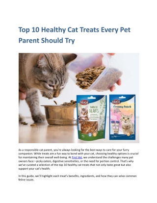 Top 10 Healthy Cat Treats Every Pet Parent Should Try