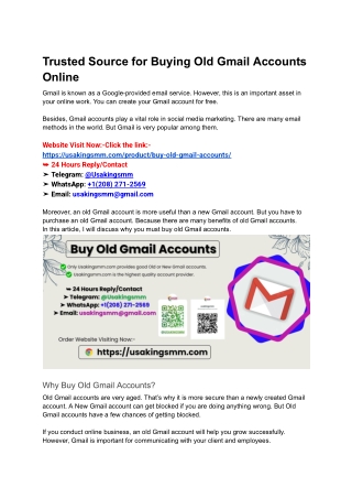Trusted Source for Buying Old Gmail Accounts Online
