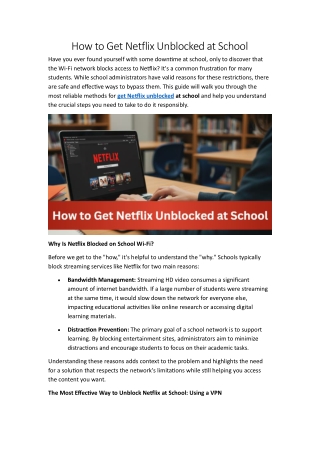 How to Get Netflix Unblocked at School via 4 Ways