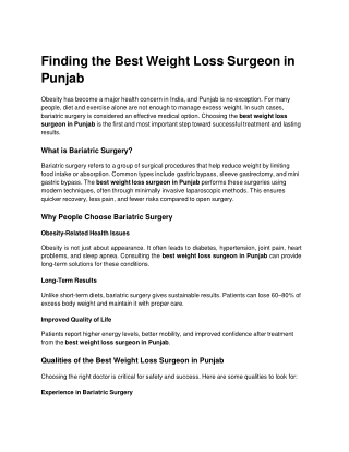 pdBariatric Surgery Doctor in Indiato ppt