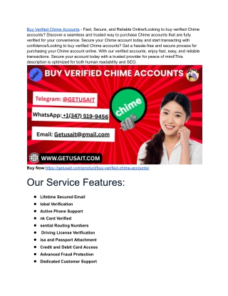 Buy Verified Chime Accounts with Instant Delivery