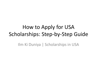 How Pakistani Students Can Secure USA Scholarships