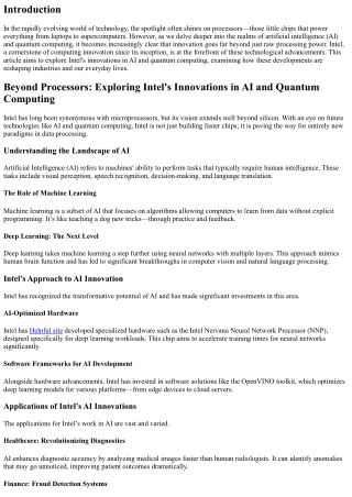 Beyond Processors: Exploring Intel's Innovations in AI and Quantum Computing