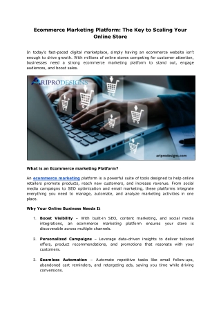 Ecommerce Marketing Platform | Grow & Scale with Aripro Designs