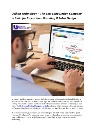 Delkon Technology – The Best Logo Design Company in India for Exceptional Branding & Label Design