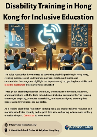 Disability Training in Hong Kong for Inclusive Education