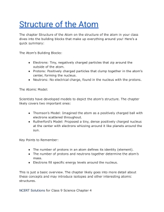 NCERT Solutions for Class 9 Science Chapter 4